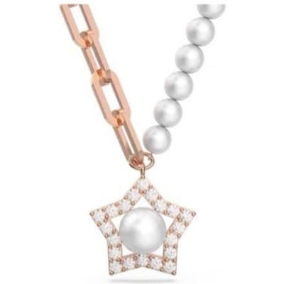 Swarovski Stella Étoile de Vœux Signification Collier Perle Rose Doré Collier Femme 5645381 Box (Random Color) white