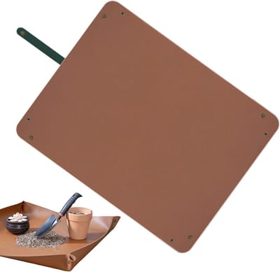 Verpotmat Planten - Plantenbak Mat - Planten Verpotten - Waterdicht PVC Leer - 67x100 cm - Bruin
