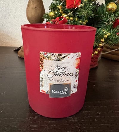 Geurkaars in glas kerst winter apple