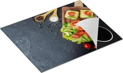 Chefcare Inductie Beschermer Groentes op een Snijplank - 65x50 cm - Afdekplaat Inductie - Kookplaat Beschermer - Inductie Mat