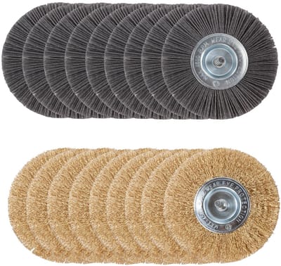Universele borstelset voor elektrische onkruidborstel - Set van 9 - Onkruidverwijderaar - Onkruidverdelger - Stalen en Nylon borstel - 11cm - Voegenborstel - Grastrimmer