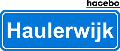 Hacebo - Plaatsnaam Sticker - 29x10 CM - Haulerwijk sticker - Verkeersborden sticker - grappige cadeaus - Haulerwijk
