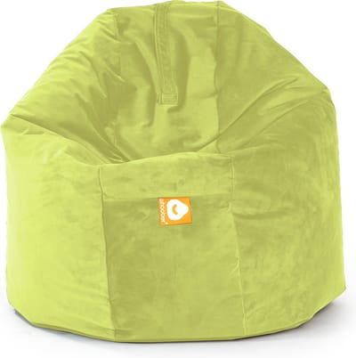 Whoober ronde zitzak Ibiza XL velvet pistache - Wasbaar - Zacht en comfortabel