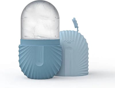 Without Lemon - Siliconen Gezicht IJs Roller - Gezicht Roller - Massage - Zonnebrand - Verkoeling - Vermindering van Zwelling en Roodheid - Verfrissing - Vermindering van Donkere kringen en Wallen - Verstevigen van de huid - Poriën verkleinen - Blauw