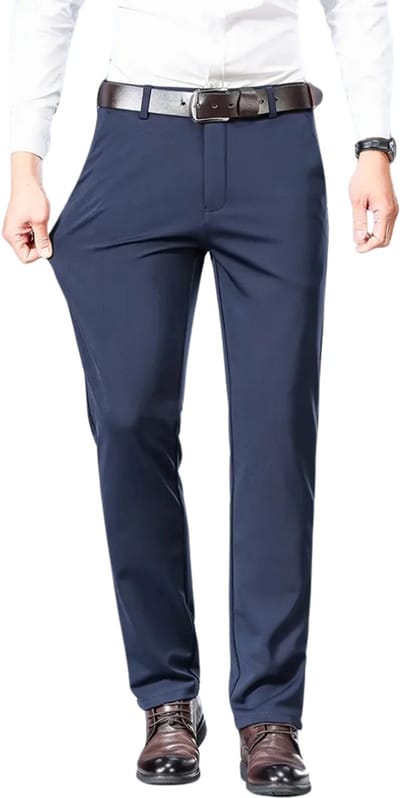 Livano Pantalon Heren - Chino - Golfbroek - Nette Broek - Elastische Tailleband - Volwassenen - Marineblauw - S