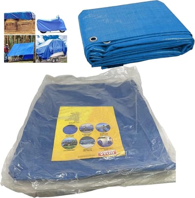 Blauw Zeildoek - Waterdicht Plastic - Buiten Beschermen - UV-Bestendig - 5.4m x 3.6m