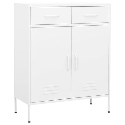 vidaXL - Opbergkast - 80x35x101,5 - cm - staal - wit
