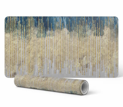 Antislip bureauonderlegger met verticaal abstract lijnpatroon 90x45 cm