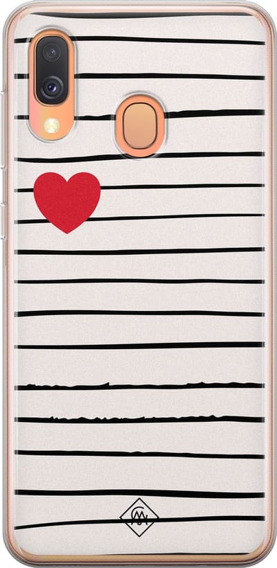 Casimoda® hoesje - Geschikt voor Samsung A40 - Heart Queen - Backcover - Siliconen/TPU - Bruin/beige