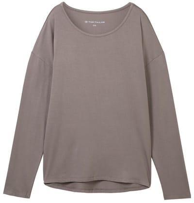 Tom Tailor - Loungewear shirt met lange mouwen - Maat S/36 - grey-medium-solid