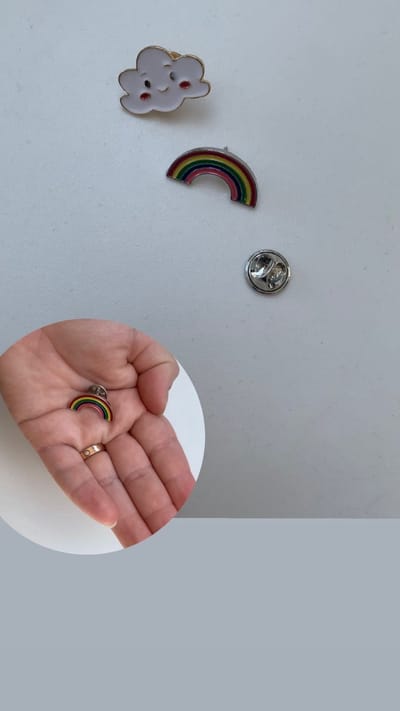 Akyol - zomer Broches - Broche – zon – regenboog - cadeau - wolk – zomerbroche - Cadeau - enamel broche - set van 2 - broche pins - kledingspeld – pin - Bedankje – leuke broche - verjaardag cadeau – cadeau