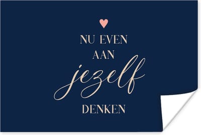Poster Beterschap - Quote - Hartje - Denken - 180x120 cm XXL