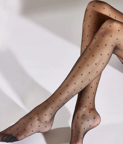 Pretty Polly Panty - Glitter - Sparkle - Gouden Nopjes - Spot Pattern - One Size -36/44 - Zwart/ Goud