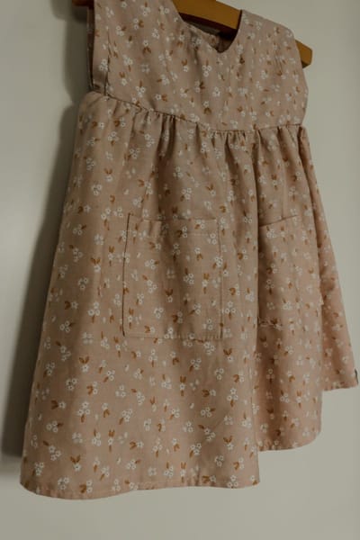 Meisjes jurk - babyjurk - Roze - maat 68 - ( Handgemaakt Sweet Baby Bedstraw )