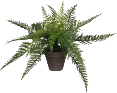 Kunstplant mica varen groen in pot stan grijs | 4 stuks
