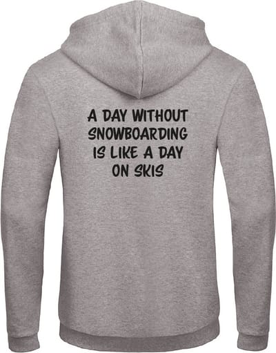 Snowboarding wintersport hoodie grijs L - soBAD. | Foute apres ski outfit | kleding | verkleedkleren | wintersporttruien | wintersport dames en heren | Snowboarding