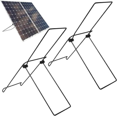 Zonnepaneelstandaard - Mobiel rek - Outdoor activiteiten - Duurzaam staal - 2 stuks - Zwart