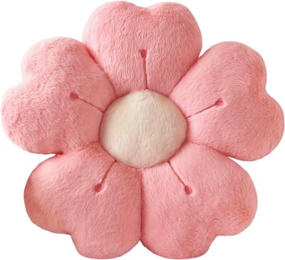 Pluche Madeliefje Sierkussen 32cm – Zacht Bloem Kussen, Decoratief Tuinkussen voor Bank, Bed en Woonkamer - Roze