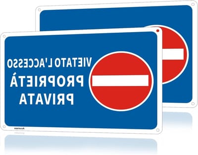 Toegang Verboden Signaal - 2 Stuks Reflectief Aluminium 20 x 30 cm - Waterdicht, UV-bestendig en Ideaal voor Privacy en Beveiliging