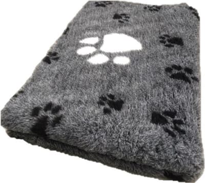 2 Stuks Vetbed - Dierenmat - Dierenkleed - Benchkleed - Antraciet met 3 Kleuren. Grote Voetprint Latex Anti Slip 75 x 50 cm - Machine wasbaar