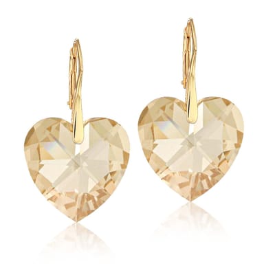 Montebello Oorbellen Doris HG62 - Swarovski Hart - 925 Zilver Verguld - Ø18mm - 32mm
