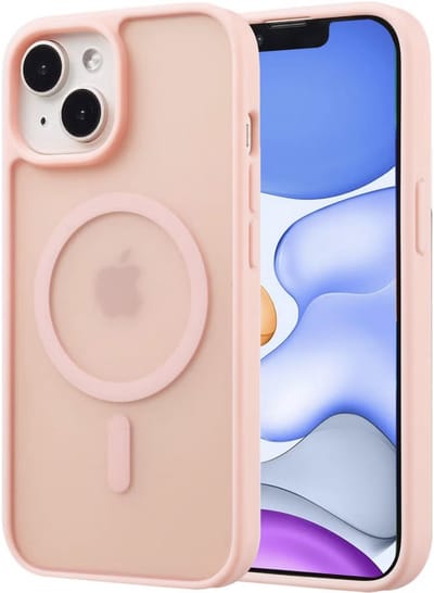 YPCd MagSafe Backcover Geschikt voor Apple iPhone 15 – Shockproof TPU - Hard PC Achterkant – Sterke MagSafe Magneet – Camera Bescherming – Roze