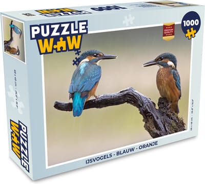 Puzzel IJsvogels - Blauw - Oranje - Legpuzzel - Puzzel 1000 stukjes volwassenen