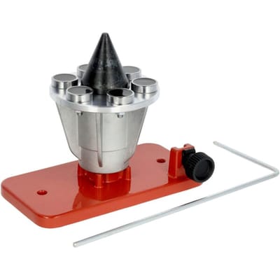 Tecomec balanceer apparaat – precisie balanceren van grasmaaiermessen – magnetisch & kogelgelagerd – Ø 38 mm – wandmontage