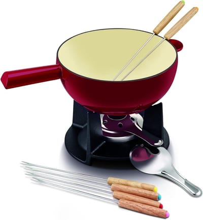 SCH® Fondueset - Fondue - Fondueset elektrisch - Rood - 22cm x 24cm x 10cm