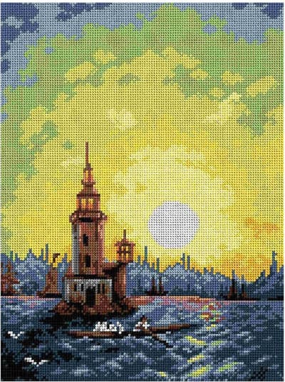 Voorbedrukt Stramien Zonsondergang 30 x 40 cm zonder garen