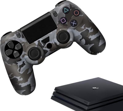 Gadgetpoint - Hoesjes & Skins voor PS4, PlayStation 4 - Performance Gaming Case - Soft Grip Covers - Anti-Slip Controller Accessoires - Camo Grijs