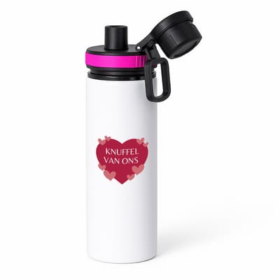 Hacebo® - Knuffel van ons waterfles met draaidop roze - Liefde - iemand die liefde nodig heeft - verjaardagscadeau - kado - gift - geschenk - water fles - 850ML