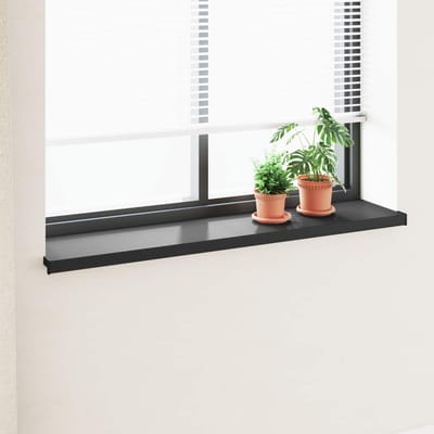 vidaXL - Raamdorpel - Zwart - met - houtnerf - 120 - x - 30 - x - 4,5 - cm - PVC