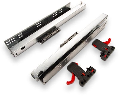 SOTECH 1 paar Smart Slide volledig uitschuifbare geleiders UV4-40-K2D-L350-PS voor houten lades van 350 mm met push-open en soft-close