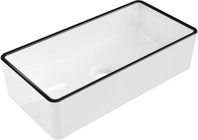 Mexen Nadia opzetwaskom 46 x 23 cm, wit/zwart rand - 21614607