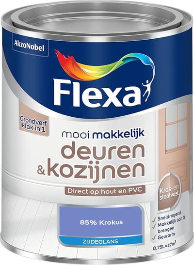 Flexa - Mooi Makkelijk Deuren & Kozijnen Zijdeglans - 85% Krokus - Mengverf - 750 Ml