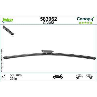 Wisserblad VALEO Canopy 583962, 550mm, Voor, 1 Stuk