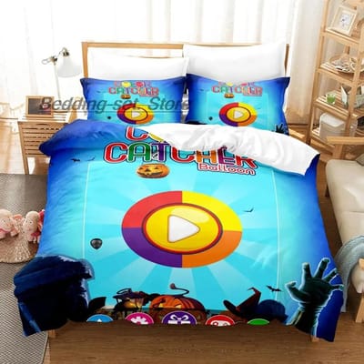 Hip Hop Boze Geometry Dash Beddengoed Set Eenpersoons Twin Volledig Queen King Maat Bedset Spel Slaapkamer Dekbedovertrek Sets Anime Bed 70x133cm 2pcs