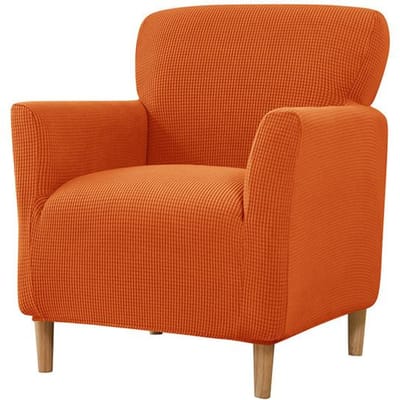 Kleine enkele bankhoes van maïskorrelstof, stretchfauteuilhoezen voor woonkamer, keuken, kantoor, wasbare stoelbeschermer 1 st. 1 Piece oranje