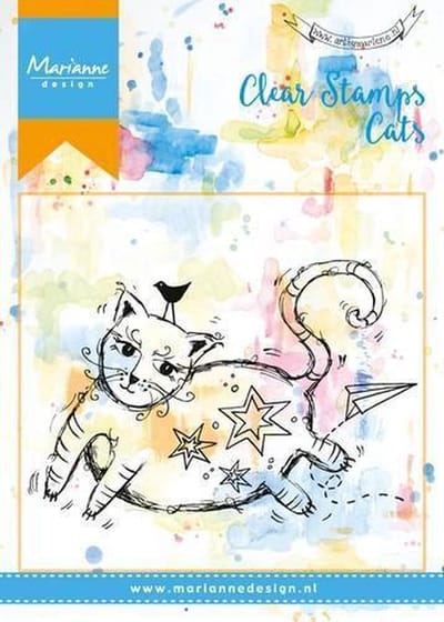MM1611 - Marianne Design Stempel - Fat Cat - dikke poes kat met sterren