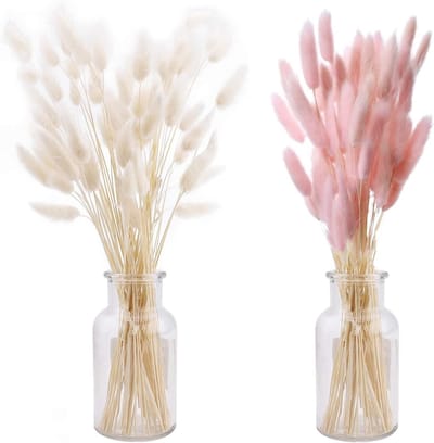 Gedroogde Pampas Gras - Decoratie Bloemen - Huis en Bruiloft - Natuurlijk en Herbruikbaar - 50 cm Lengte - Roze Wit