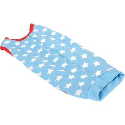 Combinaison de récupération pour chien Motif étoiles bleues Empêche le léchage Coton Combinaison chirurgicale pour animal de compagnie pour la récupération postopératoire S S white