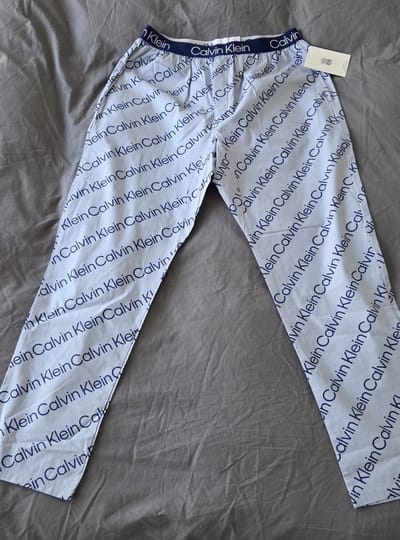 Calvin Klein - Pyjamabroek - Katoen - Logoprint - Blauw