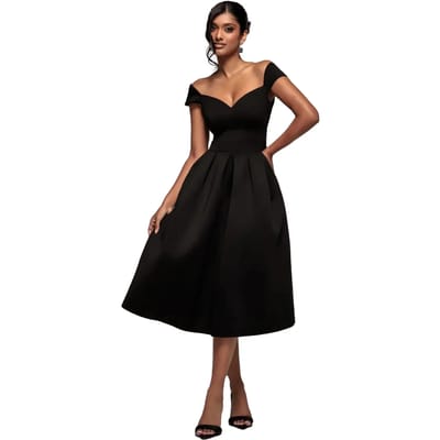 Damesjurk Goddiva Scuba Foam Skater Midi