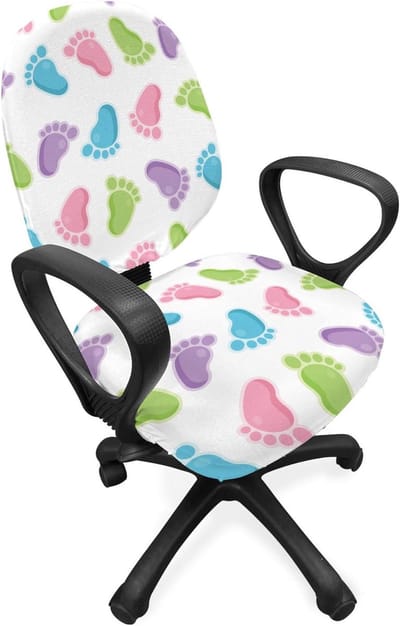 ABAKUHAUS Baby Bureaustoel Onderhoes, Kids Voetpatroon, Decoratieve Beschermhoes van rekstof, Meerkleurig