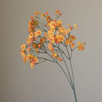 Mini chrysant - oranje - zijden bloemen - 3 stelen - onderhoudsvrij - 71 cm - kunstbloemen