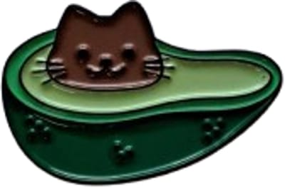 Pin Broche - Kat avocado - Kledingspeld - kitten - Speldje voor rugzak of kleding - Kleine cadeautjes - enamel pin - Grappige badge - 1 stuk