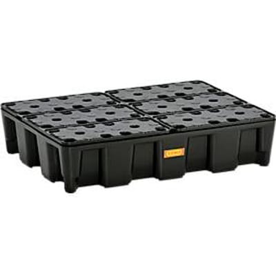 PE lekbak 60HD, gemaakt van polyetheen, 100% recyclebaar, met PE rooster