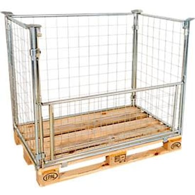 Gaasopzetframe, voor europallets, laadvermogen tot 800 kg, openingsklep, stapelbaar, L 1200 x B 800 x H 800 mm, staal, blauw gegalvaniseerd
