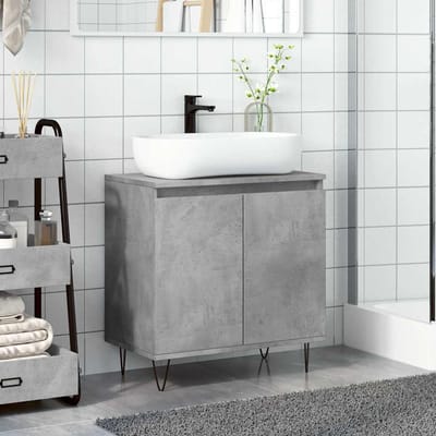 vidaXL - Badkamerkast - 58x33x60 - cm - bewerkt - hout - betongrijs